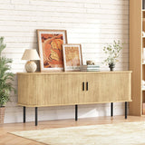 Vabches TV Stand with Storage and Adjustable Shelves