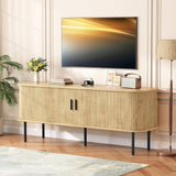 Vabches TV Stand with Storage and Adjustable Shelves