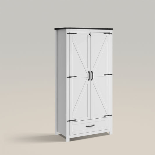 Despensa alta de cocina estilo granja con puerta