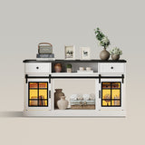 Mueble de TV con chimenea para televisores de 65 pulgadas con puertas corredizas estilo granero