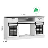 Mueble de TV con chimenea para televisores de 65 pulgadas con puertas corredizas estilo granero