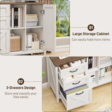 Farmhouse 3 Drawer File Cabinet with Open Storage Shelf