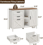Farmhouse 3 Drawer File Cabinet with Open Storage Shelf