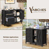 Farmhouse 3 Drawer File Cabinet with Open Storage Shelf