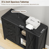 Farmhouse 3 Drawer File Cabinet with Open Storage Shelf