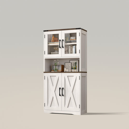 Despensa de cocina estilo granja con estantes ajustables