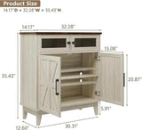 Vabches Farmhouse Storage Cabinet with Adjustable Shelves