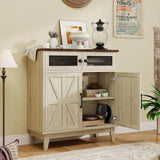 Vabches Farmhouse Storage Cabinet with Adjustable Shelves