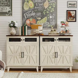 Vabches Farmhouse Storage Cabinet with Adjustable Shelves