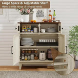 Vabches Farmhouse Storage Cabinet with Adjustable Shelves