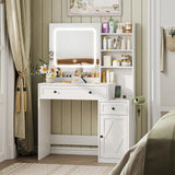 Vanity Desk with Mirror and Lights for Bedroom
