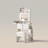 Pequeño tocador con 3 espejos iluminados ajustables