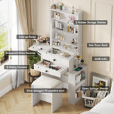 Pequeño tocador con 3 espejos iluminados ajustables