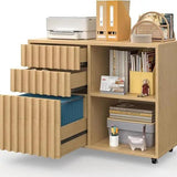 3 Drawer Fluted Lateral Filing Cabinet for Home Office