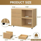 3 Drawer Fluted Lateral Filing Cabinet for Home Office