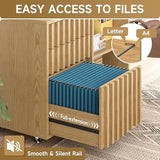 3 Drawer Fluted Lateral Filing Cabinet for Home Office