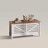 Baúl de almacenamiento para entrada con banco para zapatos y patas redondas de madera