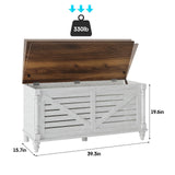 Baúl de almacenamiento para entrada con banco para zapatos y patas redondas de madera