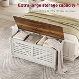 Baúl de almacenamiento para entrada con banco para zapatos y patas redondas de madera