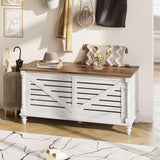 Baúl de almacenamiento para entrada con banco para zapatos y patas redondas de madera