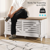 Baúl de almacenamiento para entrada con banco para zapatos y patas redondas de madera