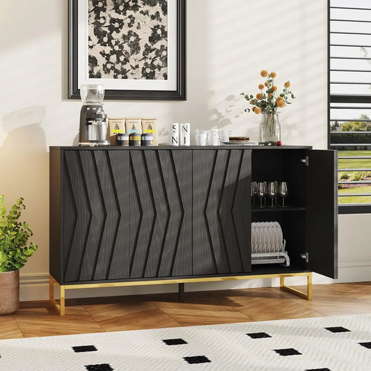 Storage Cabinet with Adjustable Shelf and Metal Legs