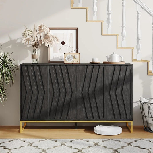 Storage Cabinet with Adjustable Shelf and Metal Legs