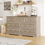 Mid Century Large Chest Storage Dresser Organizer with 7 Drawers