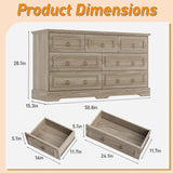 Mid Century Large Chest Storage Dresser Organizer with 7 Drawers