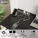 Farmhouse 67inch Executive Desk with 4 Drawers and LED Light