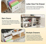 Farmhouse 67inch Executive Desk with 4 Drawers and LED Light