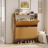 Gran zapatero acanalado con 4 cajones abatibles