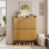 Gran zapatero acanalado con 4 cajones abatibles