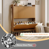 Gran zapatero acanalado con 4 cajones abatibles