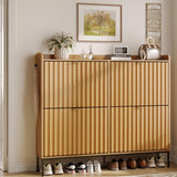 Gran zapatero acanalado con 4 cajones abatibles