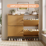 Gran zapatero acanalado con 4 cajones abatibles