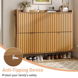 Gran zapatero acanalado con 4 cajones abatibles