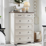 Vabches Farmhouse 43in Tall Chest of Drawers for Bedroom