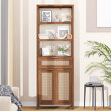 Tall Bookshelf with Drawers and Adjustable Shelves