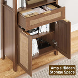 Tall Bookshelf with Drawers and Adjustable Shelves