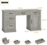 Farmhouse 59inch Executive Desk with Charging Station