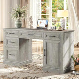 Farmhouse 59inch Executive Desk with Charging Station