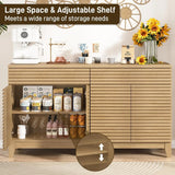 Fluted Buffet Storage Cabinet with Adjustable Shelves