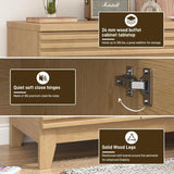 Fluted Buffet Storage Cabinet with Adjustable Shelves