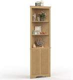 67 In Tall Corner Cabinet with Doors And Open Adjustable Shelf