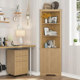 67 In Tall Corner Cabinet with Doors And Open Adjustable Shelf