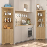 67 In Tall Corner Cabinet with Doors And Open Adjustable Shelf