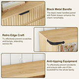 Modern Farmhouse 70.47in Tall Narrow Fluted Bookshelf with Storage