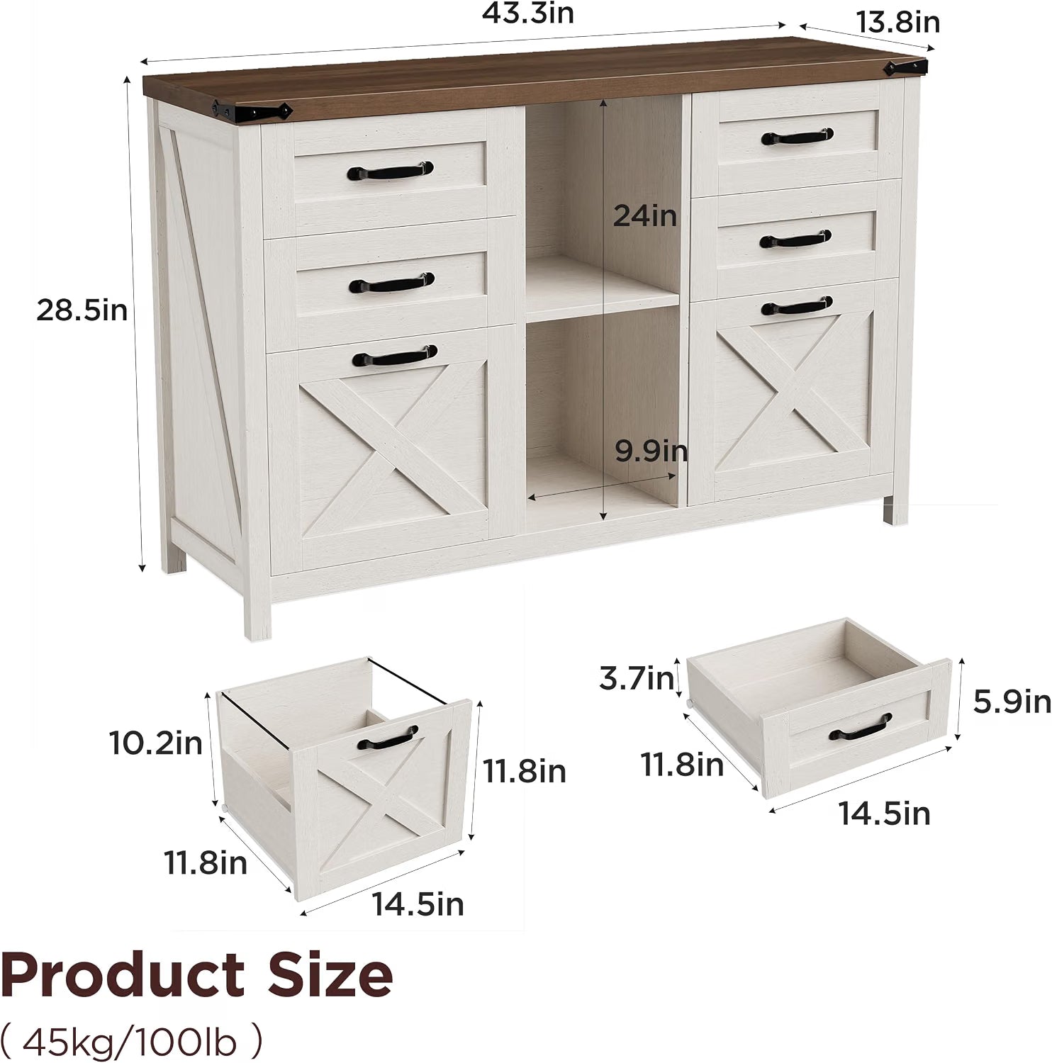 Brown and White