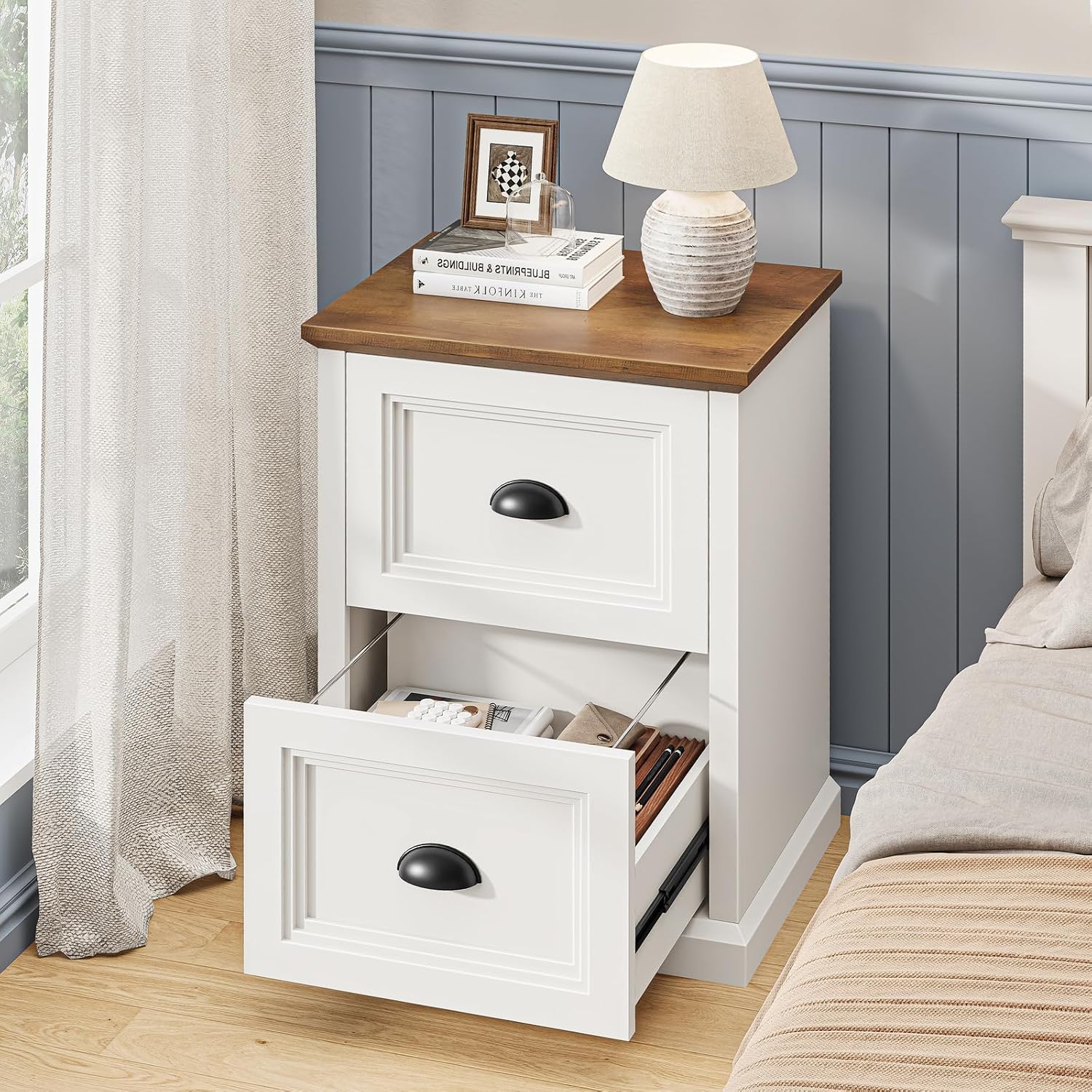 Walnut and White